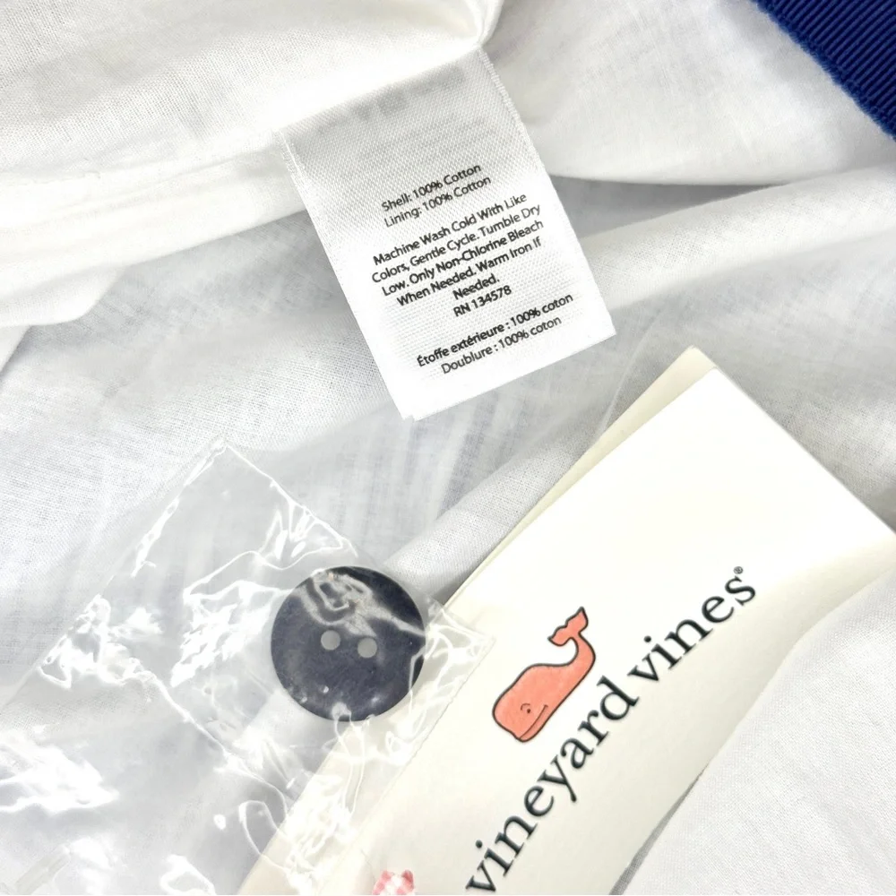 NWT Vineyard Vines Poplin Stripe Pleated Skirt in Spinnaker - Picture 7 of 10